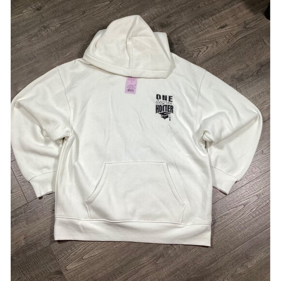 Wild Fable "One Degree Hotter" Logo Mens  White Hoodie Sweater Size S School new - Picture 1 of 8